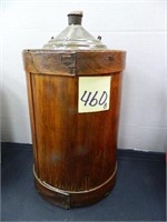 5 Gal. Tin Linseed Oil Container w/ Wood Holder