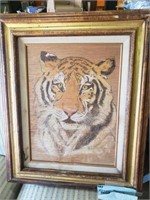 Wood carved Mo Tiger/19×23"