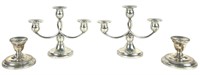 (4) Weighted Sterling Silver Candle Holders