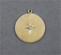 Antique 10K Gold & Diamond Locket Pendant