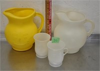 Plastic Kool-Aid jugs & glasses