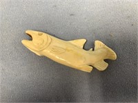 Cigarette holder in shape of salmon carved from iv