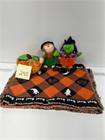 New Halloween Placemats Witch Scarecrow Plushies