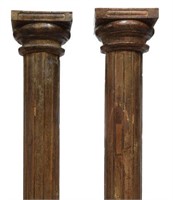 (2) ANGLO-INDIAN ARCHITECTURAL TEAKWOOD COLUMNS