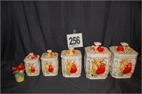 Ceramic Canister Set and Measuring Spoons