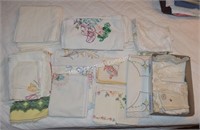 (B2) Lot of Embroidered Linens, Doillies & More