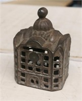 ANTIQUE CAST IRON 3IN COIN BANK