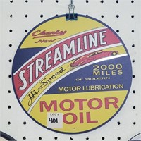 Streamline Motor Oil Metal Round Sign