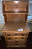 4 Drawer Oak Dresser with shelving unit on top