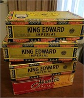 4 cigar boxes, King Edward & Hunter