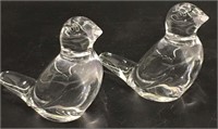 2 Villeroy & Boch Glass Bird Figurines