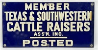 Vintage SSP Texas & Southwest Cattle Raisers Sign