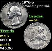 1976-p Washington Quarter 25c Grades GEM++ Unc