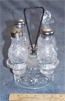 VINTAGE EARLY AMERICAN PRESSED GLASS CASTOR SET