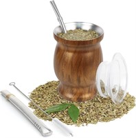 ROCKY&CHAO 8 Oz Yerba Mate Gourd Tea Cup  Stainles