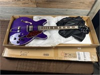 Glarry Purple Electric Guitar W/ Box Works