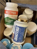 Box of Assorted Protein Powders: (3) Vital