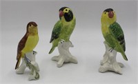 3 Porcelain Bird Figurines Made in Italy