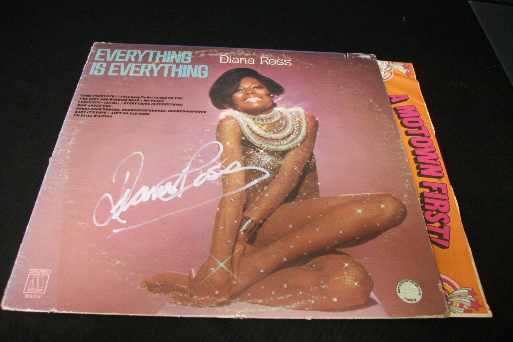 DIANA ROSS SIGNED ALBUM COVER COA