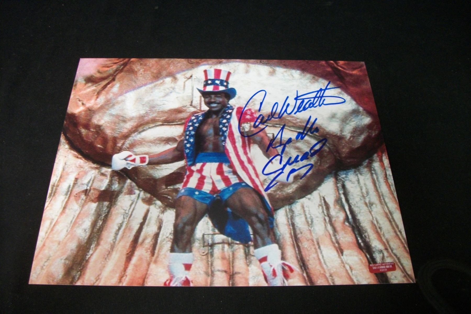 ROCKY CARL WEATHERS SIGNED 8X10 PHOTO COA