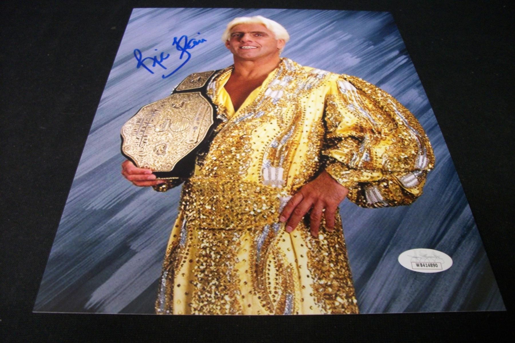 AUTHENTIC RIC FLAIR SIGNED 8X10 PHOTO JSA