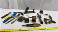 Tin snips, painting tools, small anvils , drills