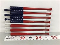 American flag made of baseball bats wall hanging