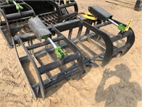 Unused 60" Skid Steer Brush and Log Grapple