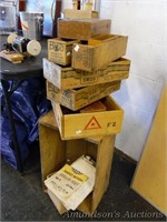 Stack of various wood container boxes/Crates