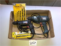 Electric Drills (2) and Bits