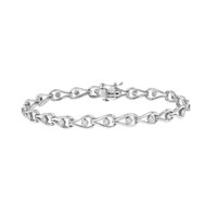 Elegant .10ct Diamond Pear Shape & Bezel Bracelet