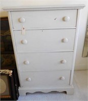 Painted white four drawer dresser