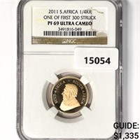2011 S. Africa 1/4KR One of 1st 300 NGC-PF69 UC