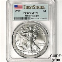 2020 American Silver Eagle PCGS-MS70