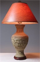 Chinese White Cinnabar Style Lamp
