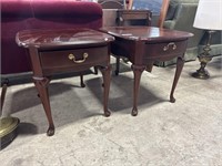 French Style Mahogany End Tables.