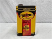 Pennzoil outboard gear oil quart  tin