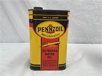 Pennzoil outboard  motor oil quart  tin