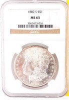 Coin 1882-S Morgan Silver Dollar NGC MS63
