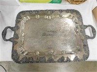 Silverplate serving tray, 12.5" x 17" without