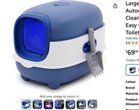 Large Enclosed Cat Litter Box with Automatic