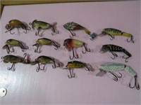 (12) VINTAGE WOOD PLUG LURES