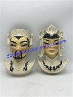Asian Pair of Head Vases, Ceramics Art Studio