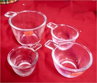 Set of (4) Vintage Glass Measuring Cups