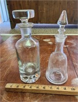 (2) Glass Decanter- Has Some Chips On Stopper