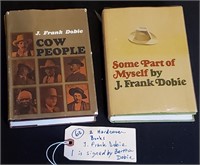2 books Cow People biography J Frank Dobie signed