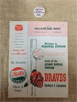 1960 Cedar Rapids Braves Knot Hole Club Member