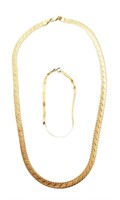 LADYS 10KT GOLD NECKLACE & BRACELET