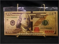 Collector $100. Gold leaf bill