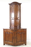 French early 19th cent. 2 pc corner cabinet